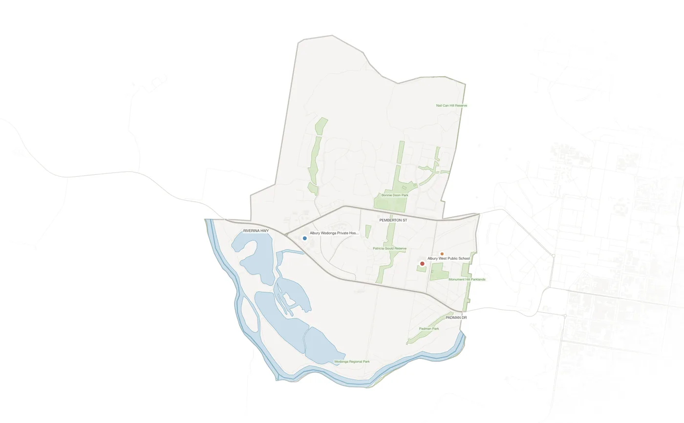 West Albury urban fabric map
