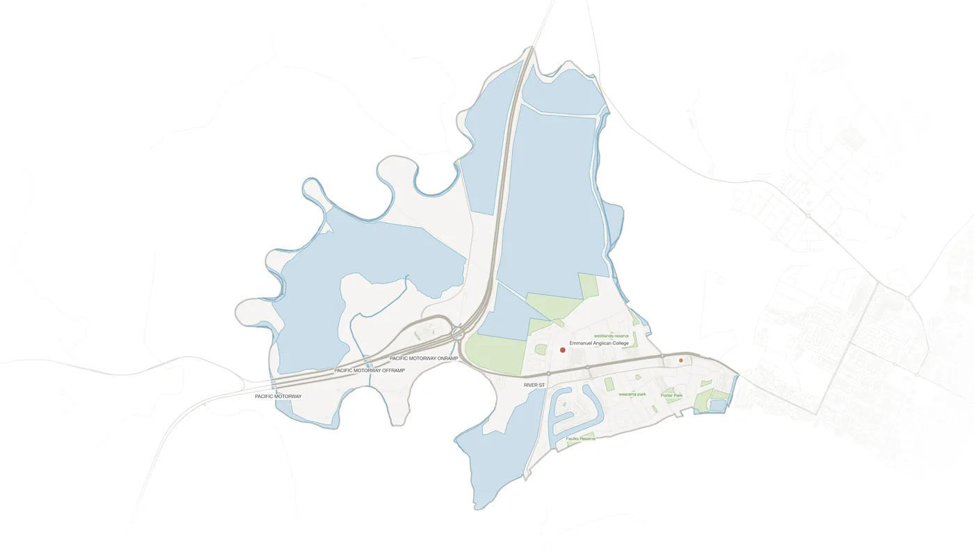 West Ballina urban fabric map