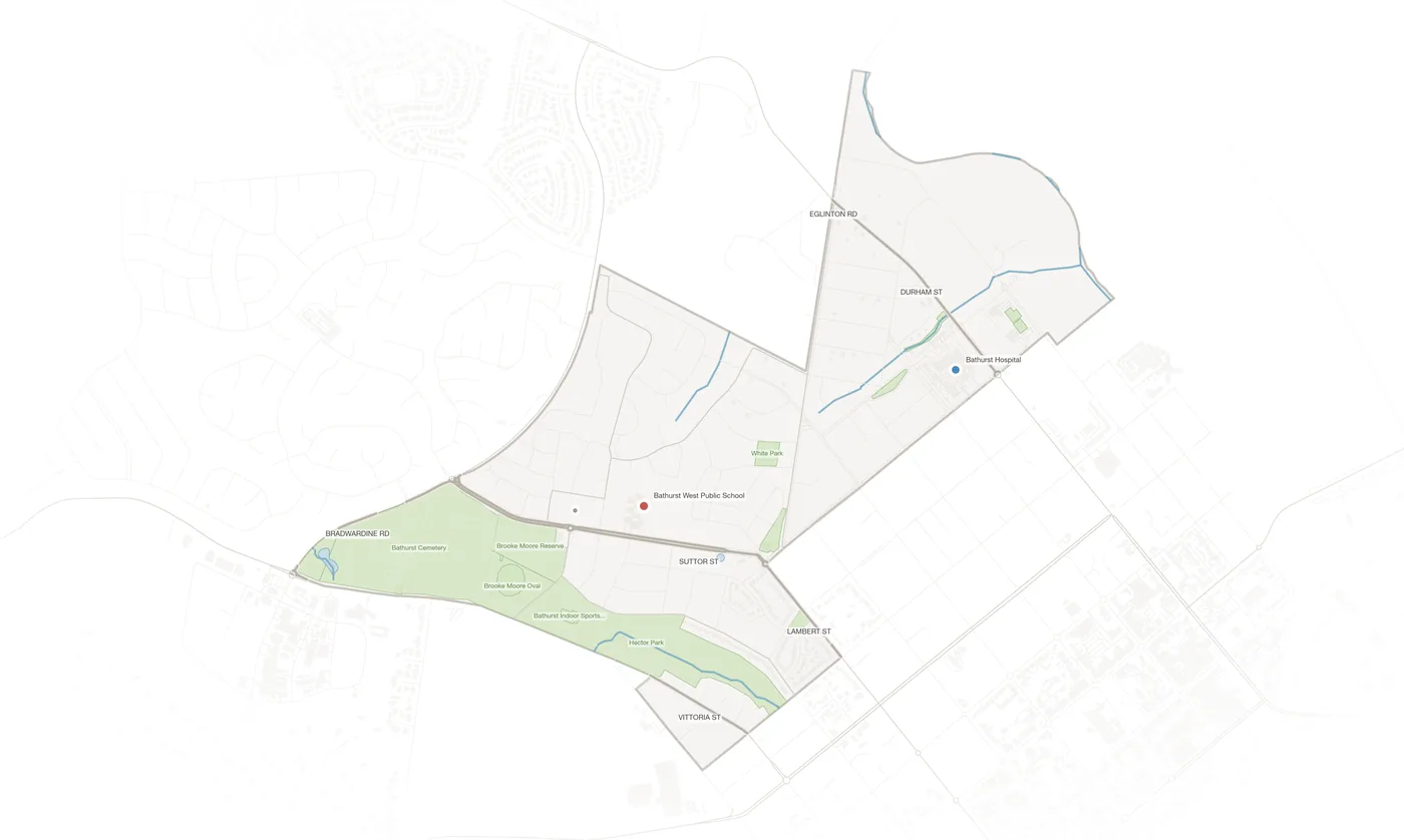 West Bathurst urban fabric map