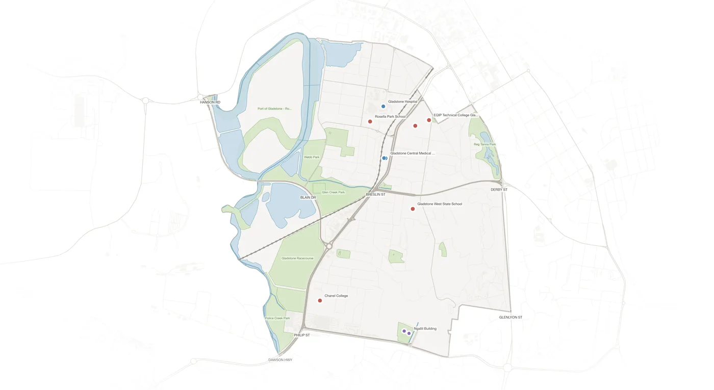 West Gladstone urban fabric map