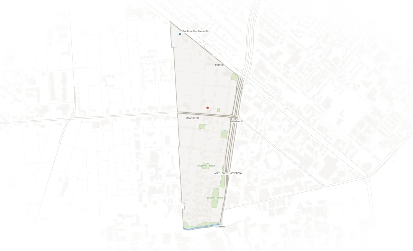 West Hindmarsh urban fabric map