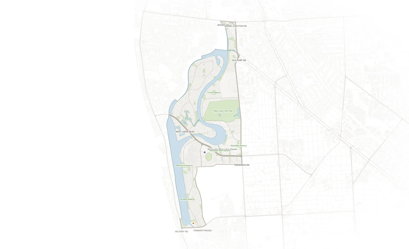 West Lakes urban fabric map