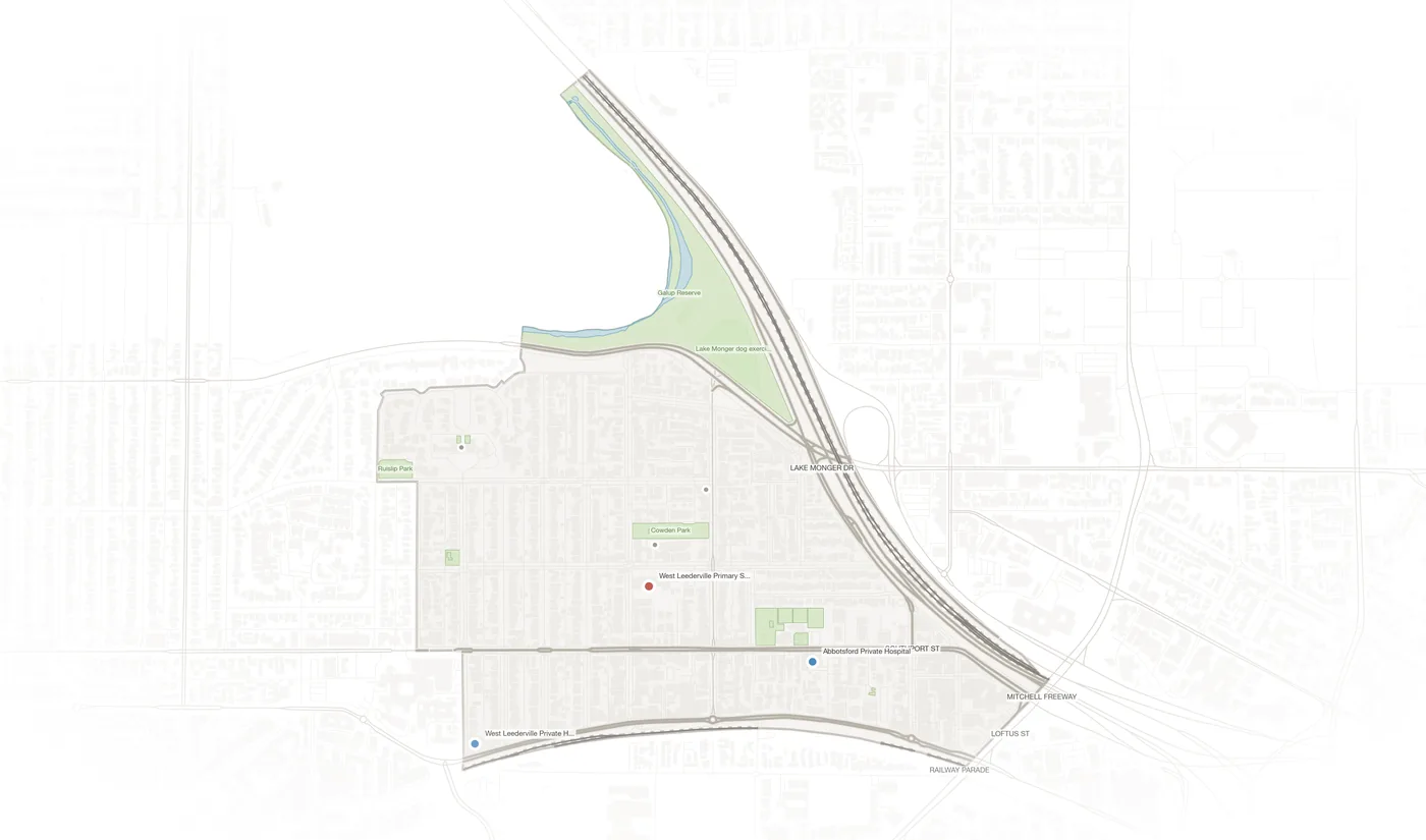 West Leederville urban fabric map