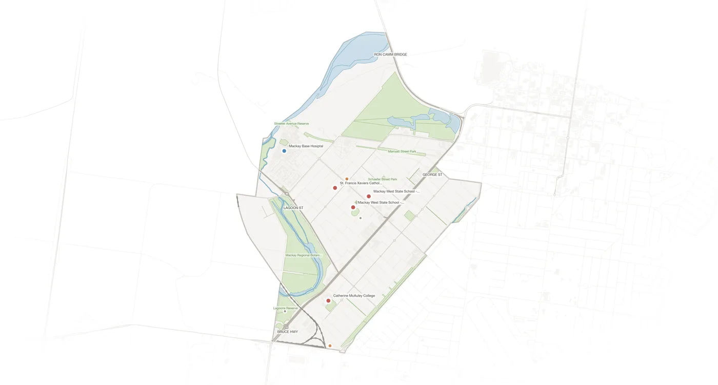 West Mackay urban fabric map
