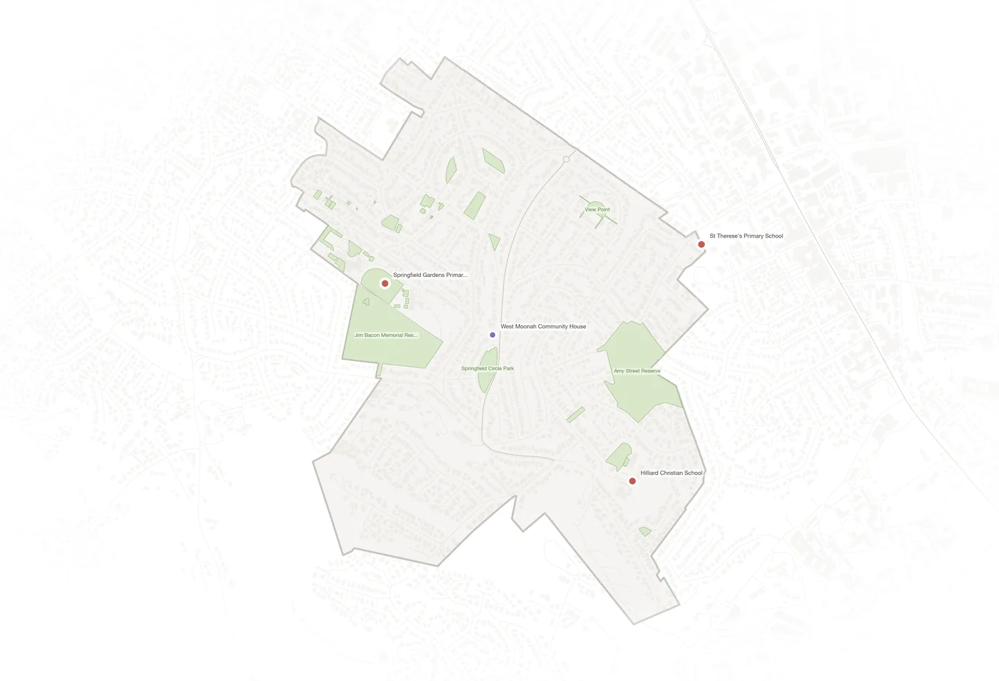 West Moonah urban fabric map
