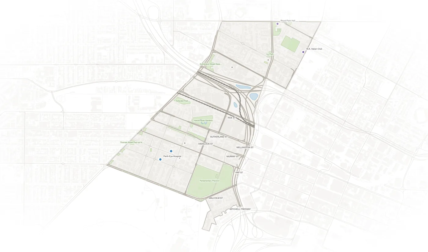 West Perth urban fabric map