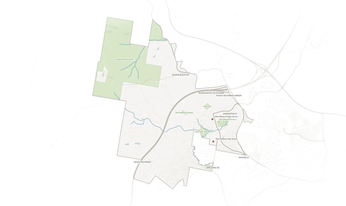West Wallsend urban fabric map