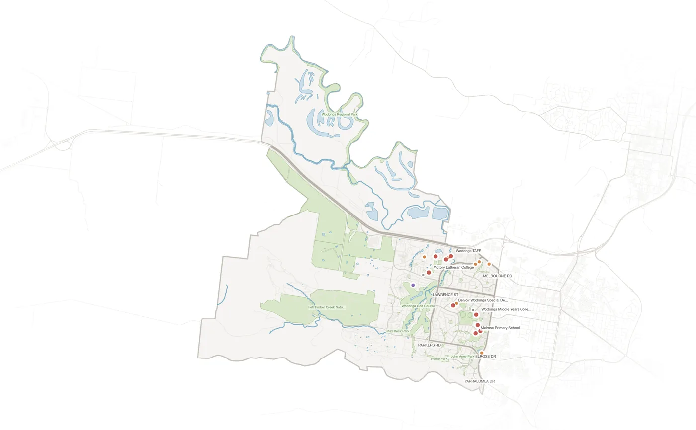 West Wodonga urban fabric map