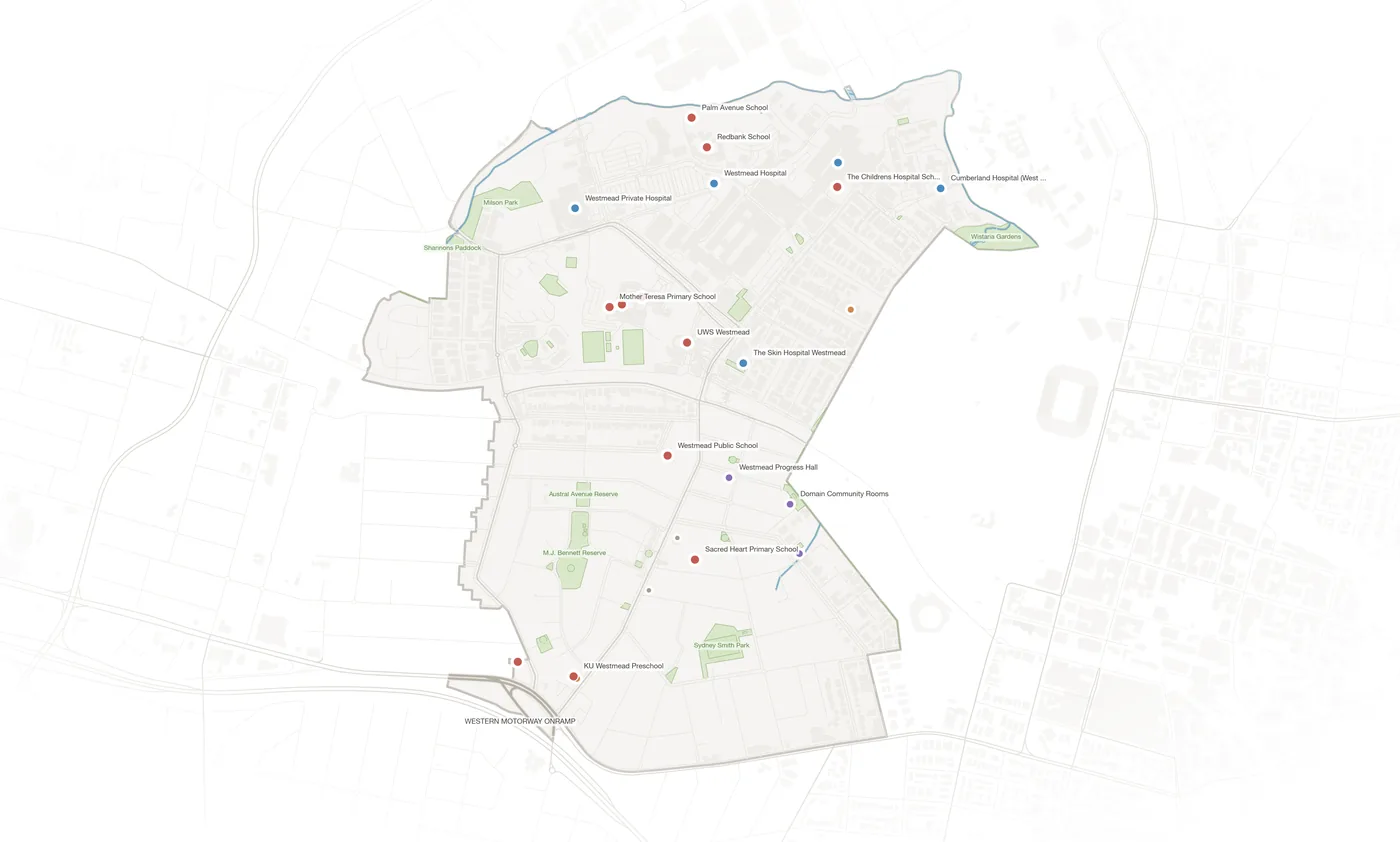 Westmead urban fabric map