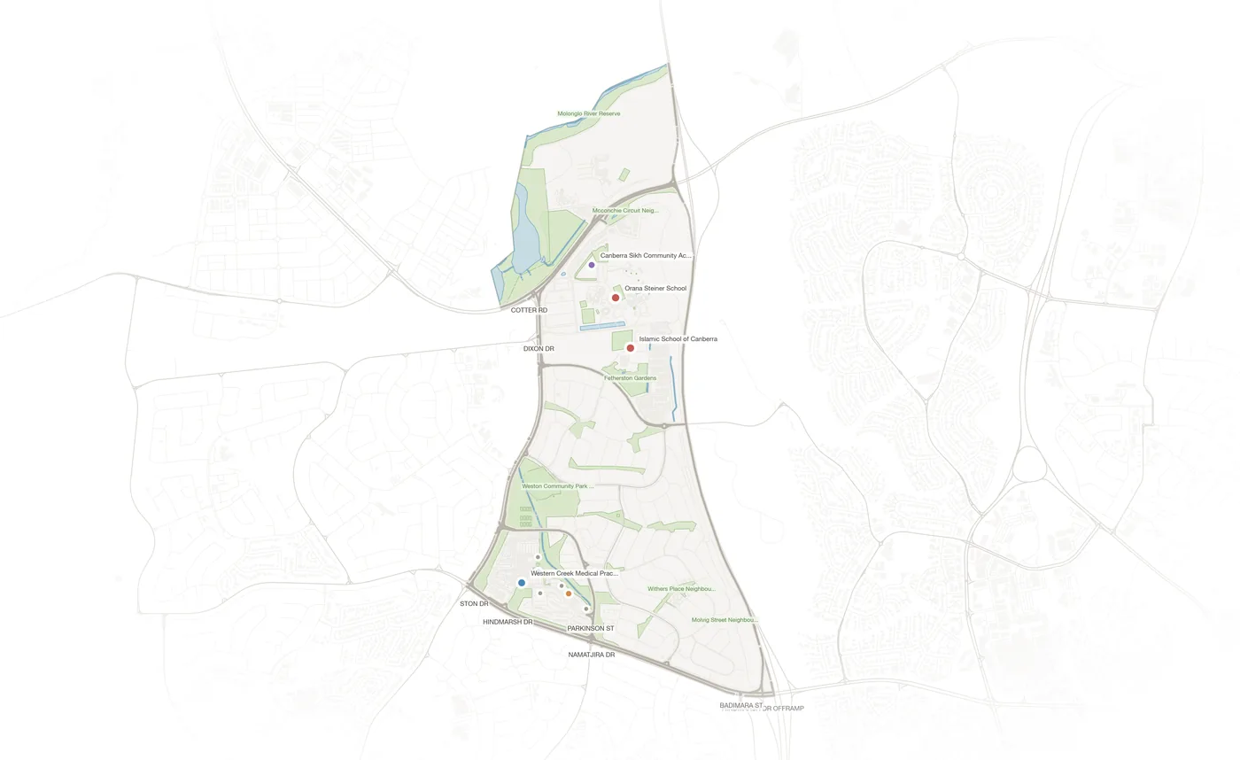 Weston urban fabric map