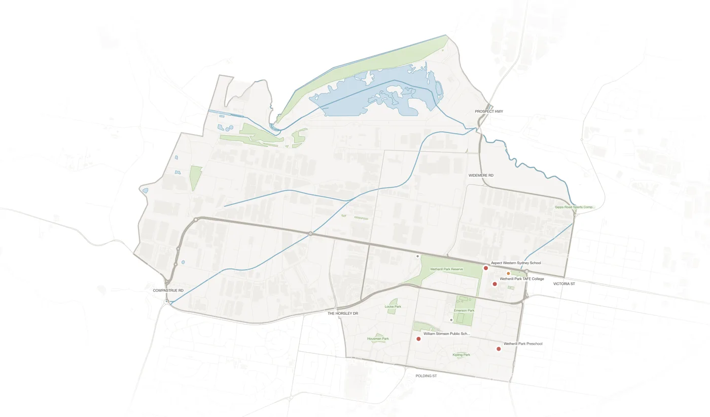 Wetherill Park urban fabric map