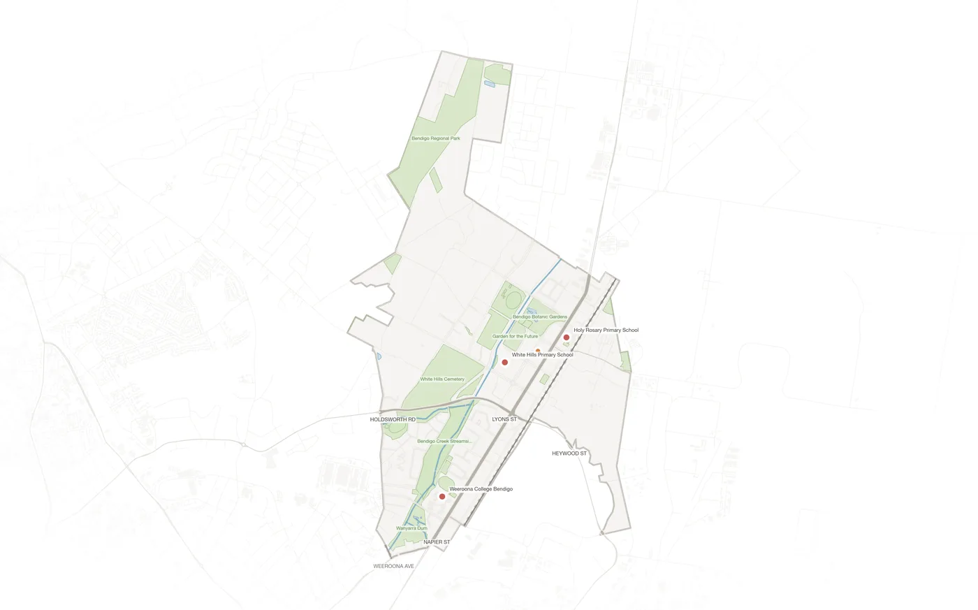 White Hills urban fabric map