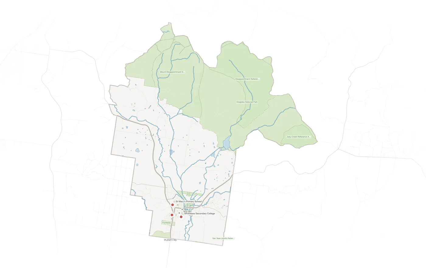 Whittlesea urban fabric map