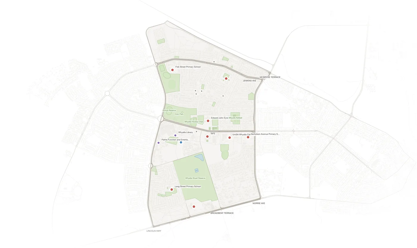 Whyalla Norrie urban fabric map
