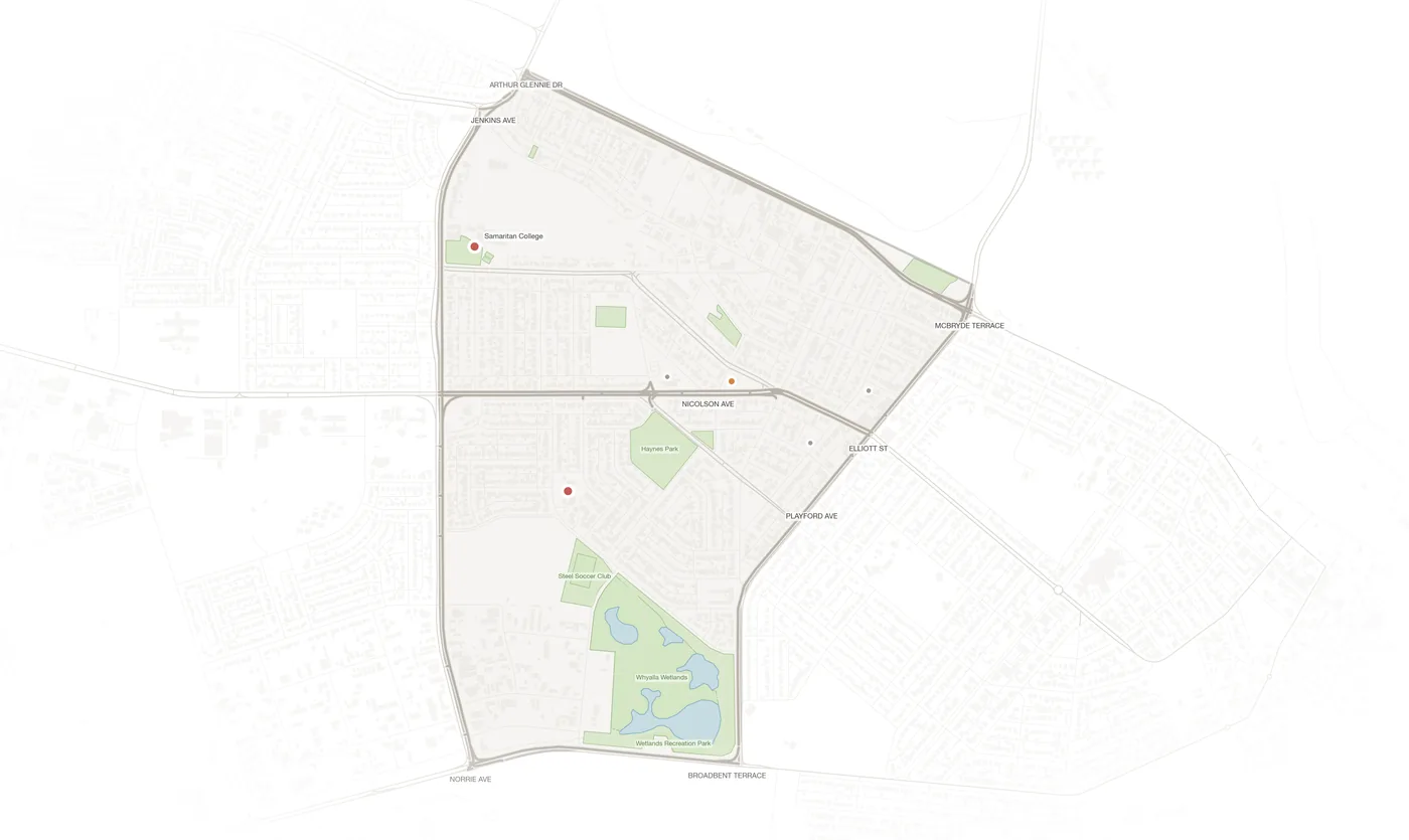 Whyalla Playford urban fabric map