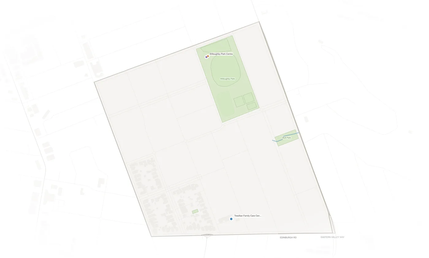 Willoughby East urban fabric map