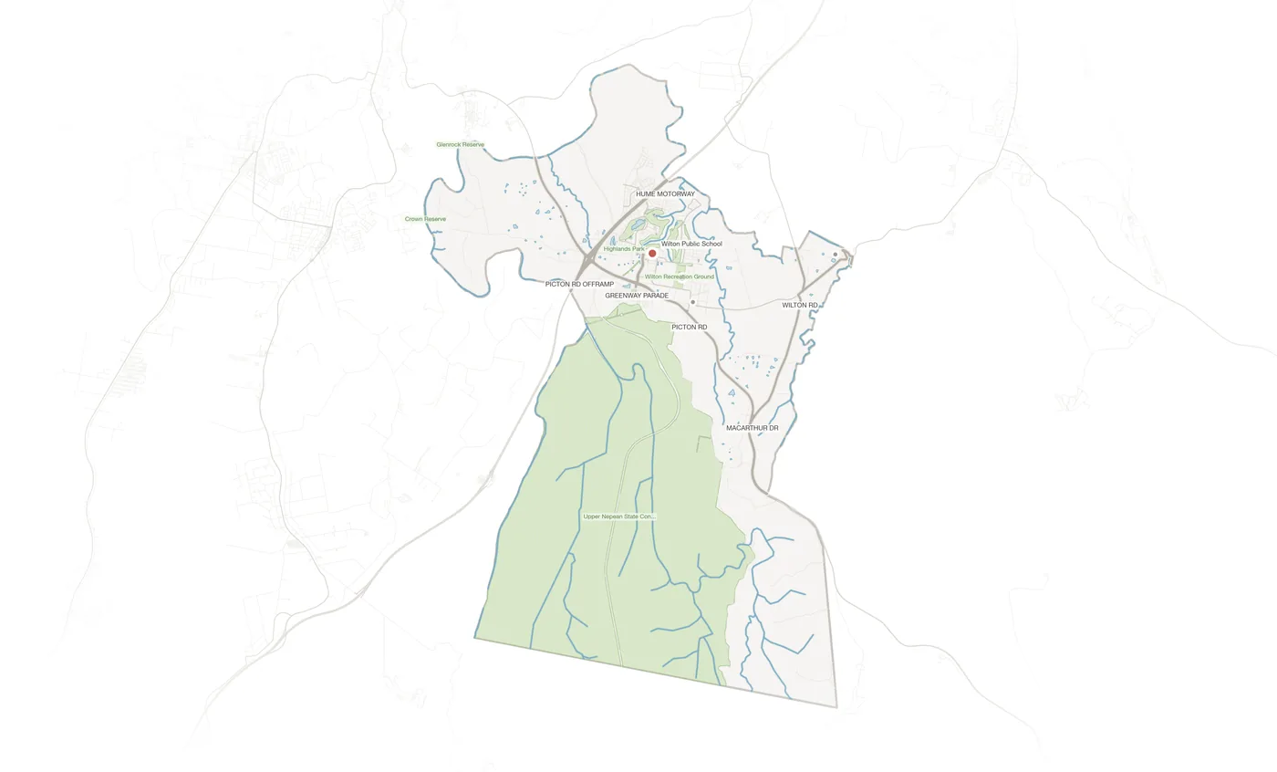 Wilton urban fabric map
