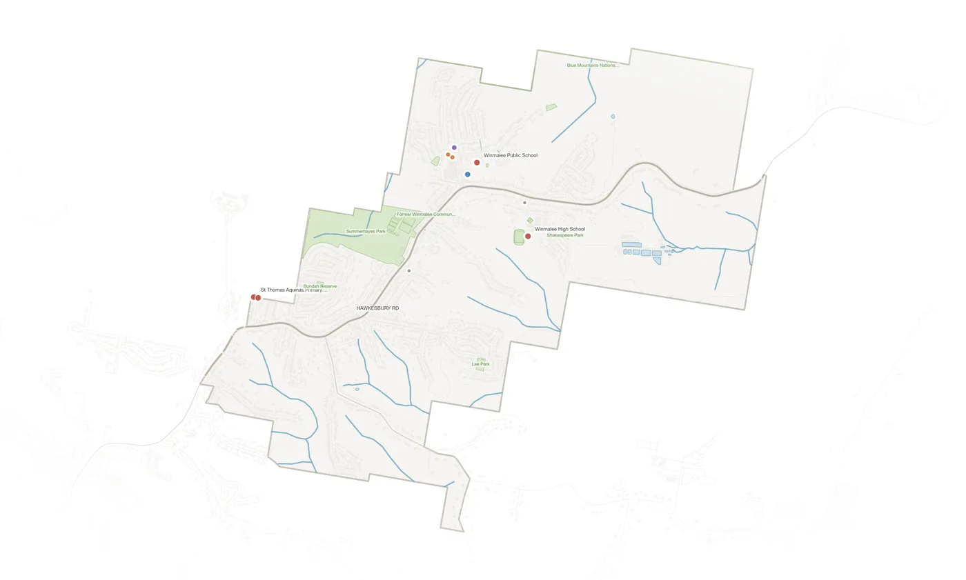 Winmalee urban fabric map