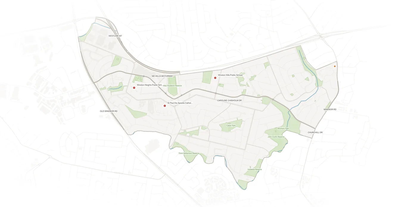 Winston Hills urban fabric map