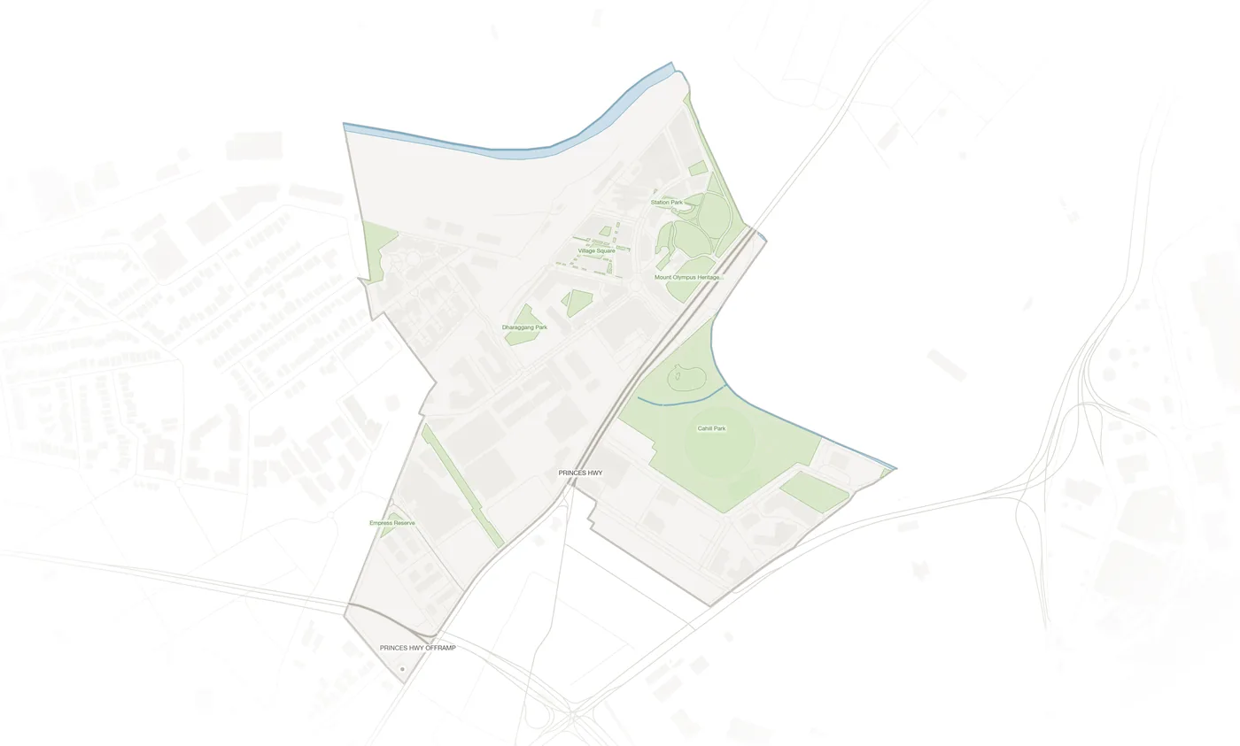 Wolli Creek urban fabric map