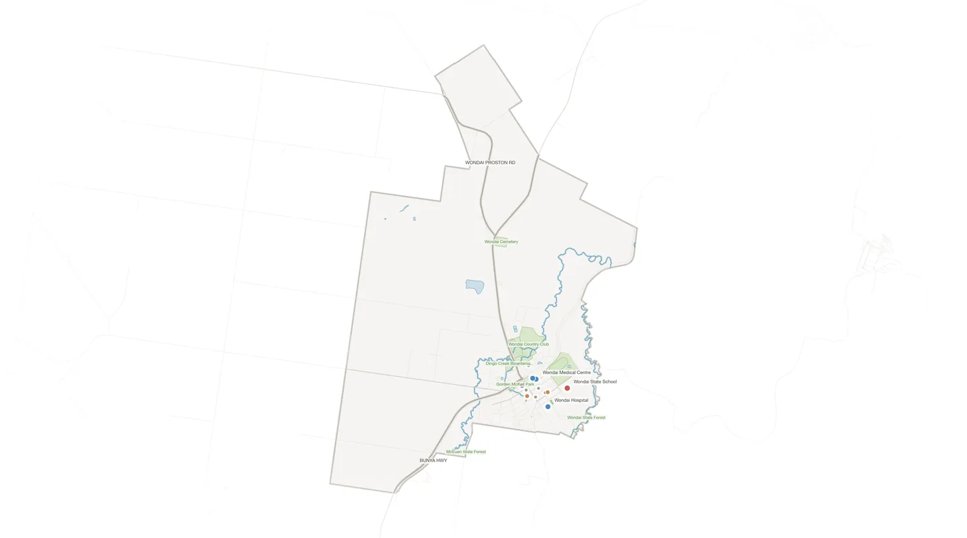 Wondai urban fabric map