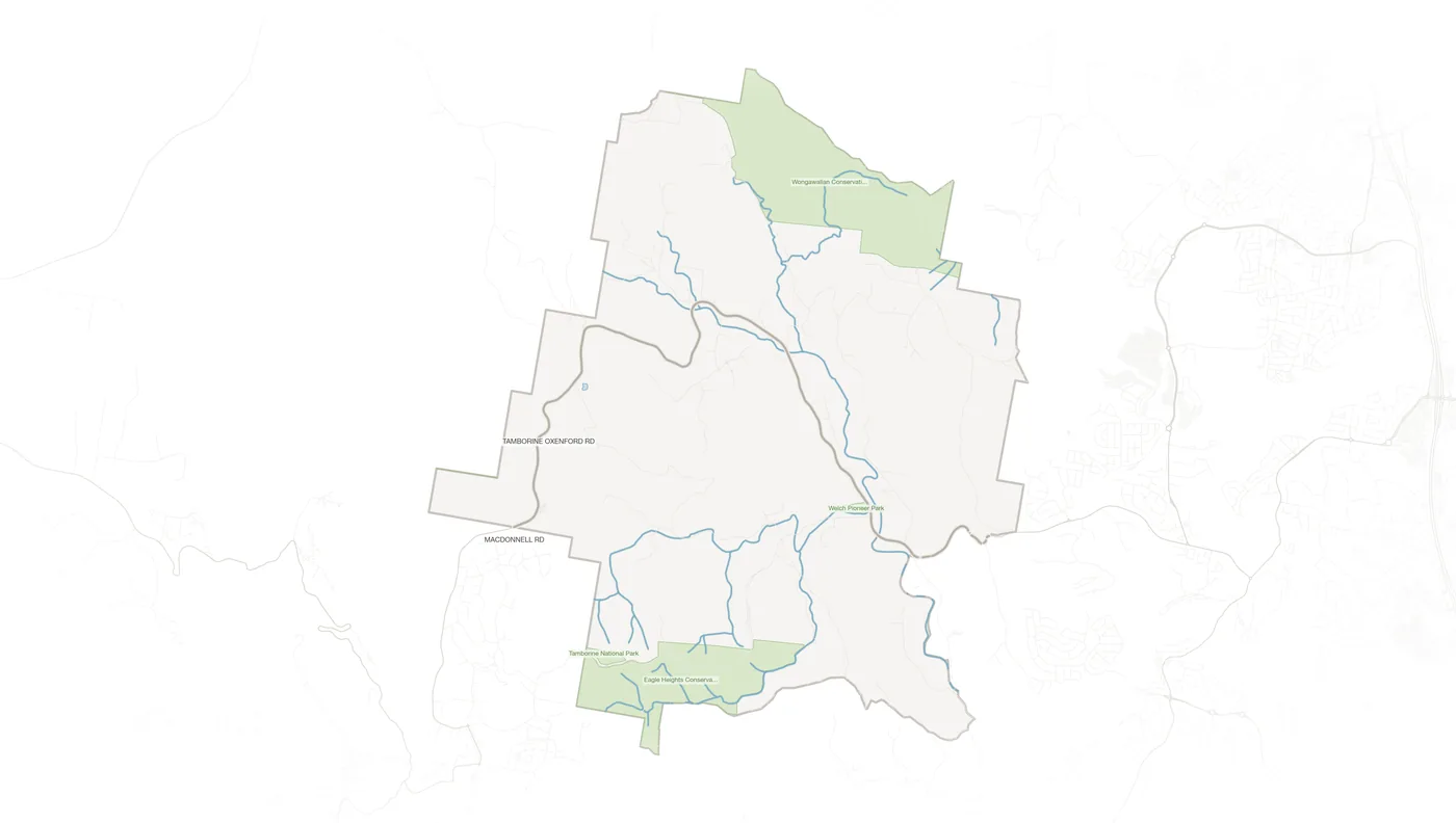 Wongawallan urban fabric map