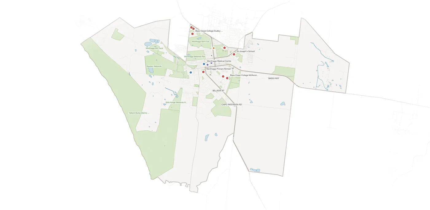 Wonthaggi urban fabric map