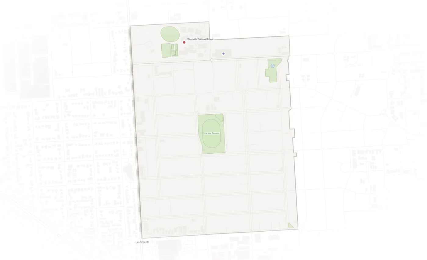 Woodville Gardens urban fabric map