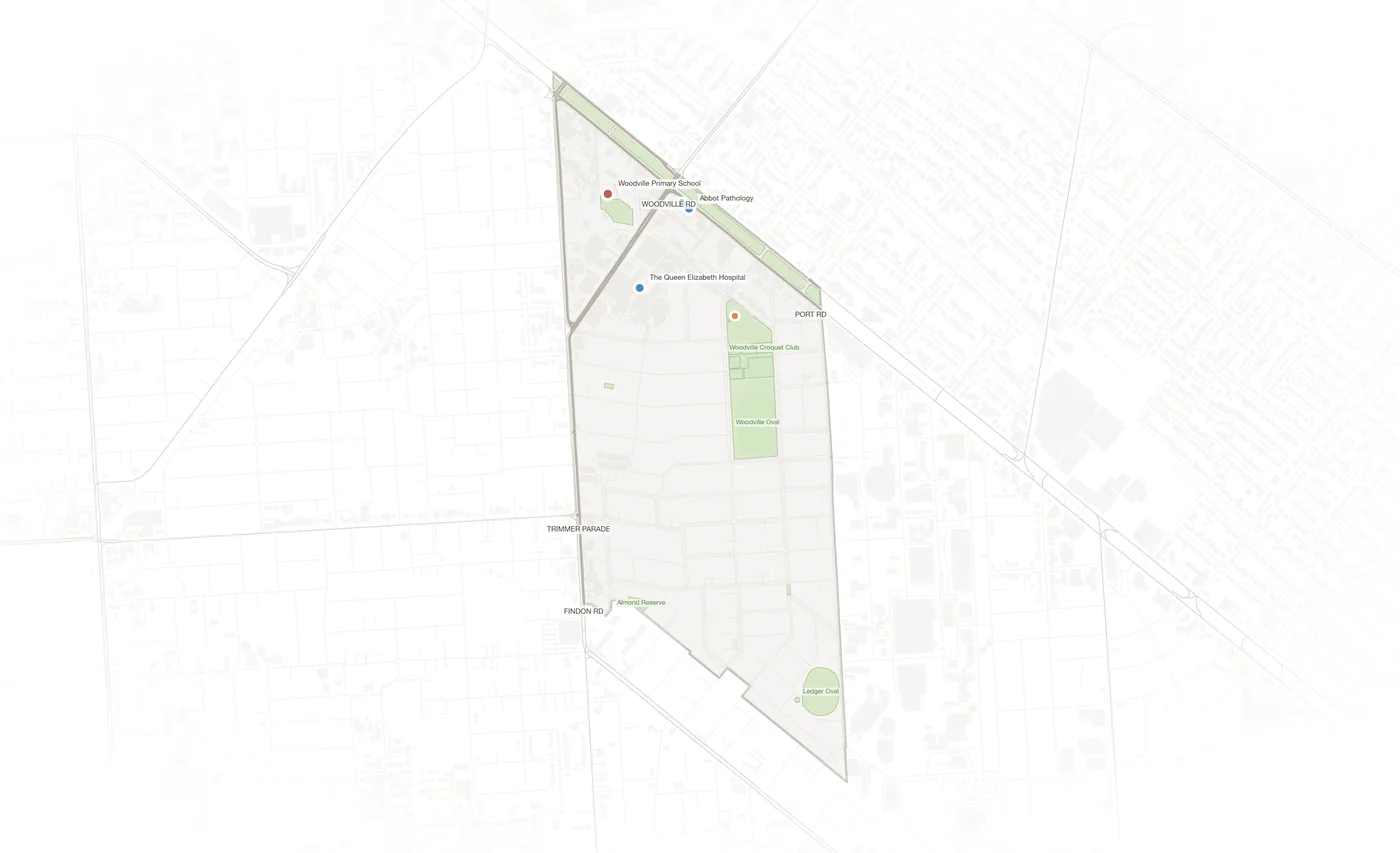 Woodville South urban fabric map