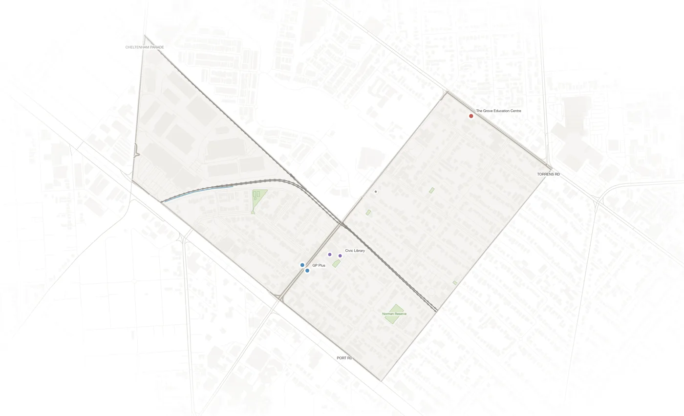 Woodville urban fabric map