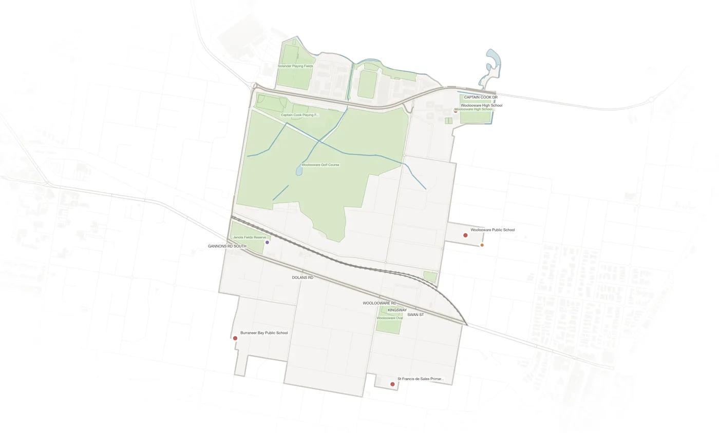 Woolooware urban fabric map