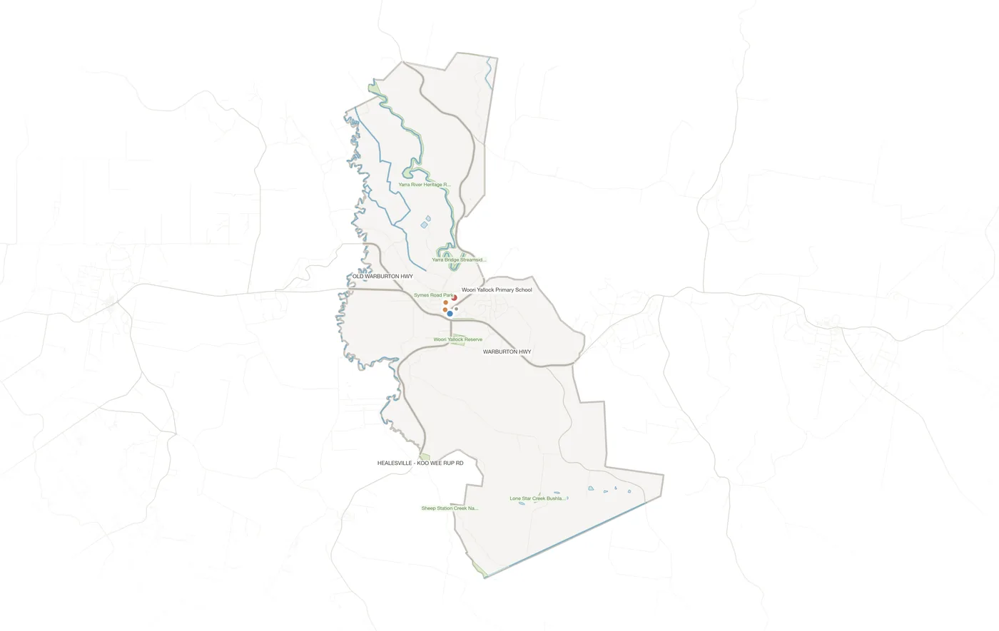 Woori Yallock urban fabric map