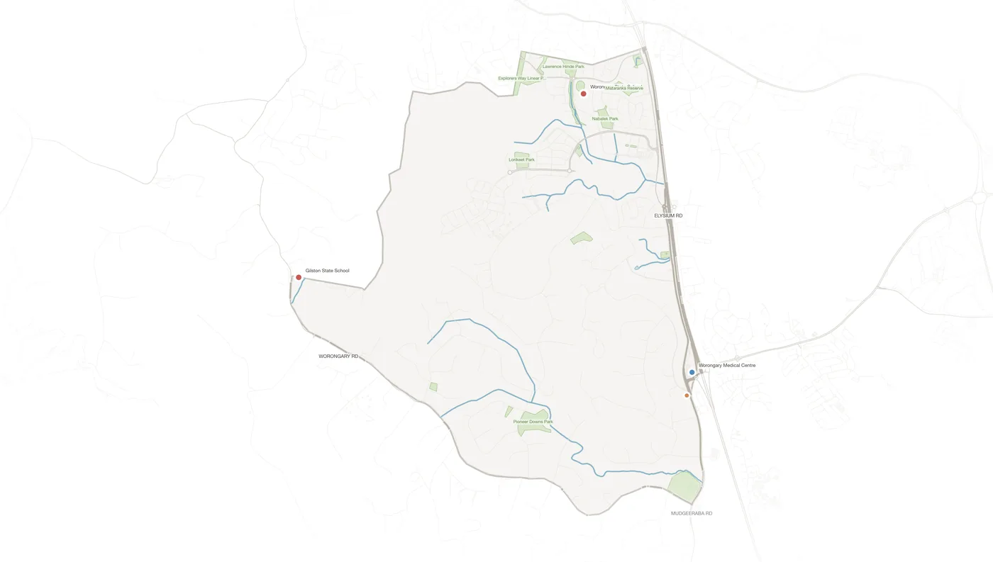 Worongary urban fabric map
