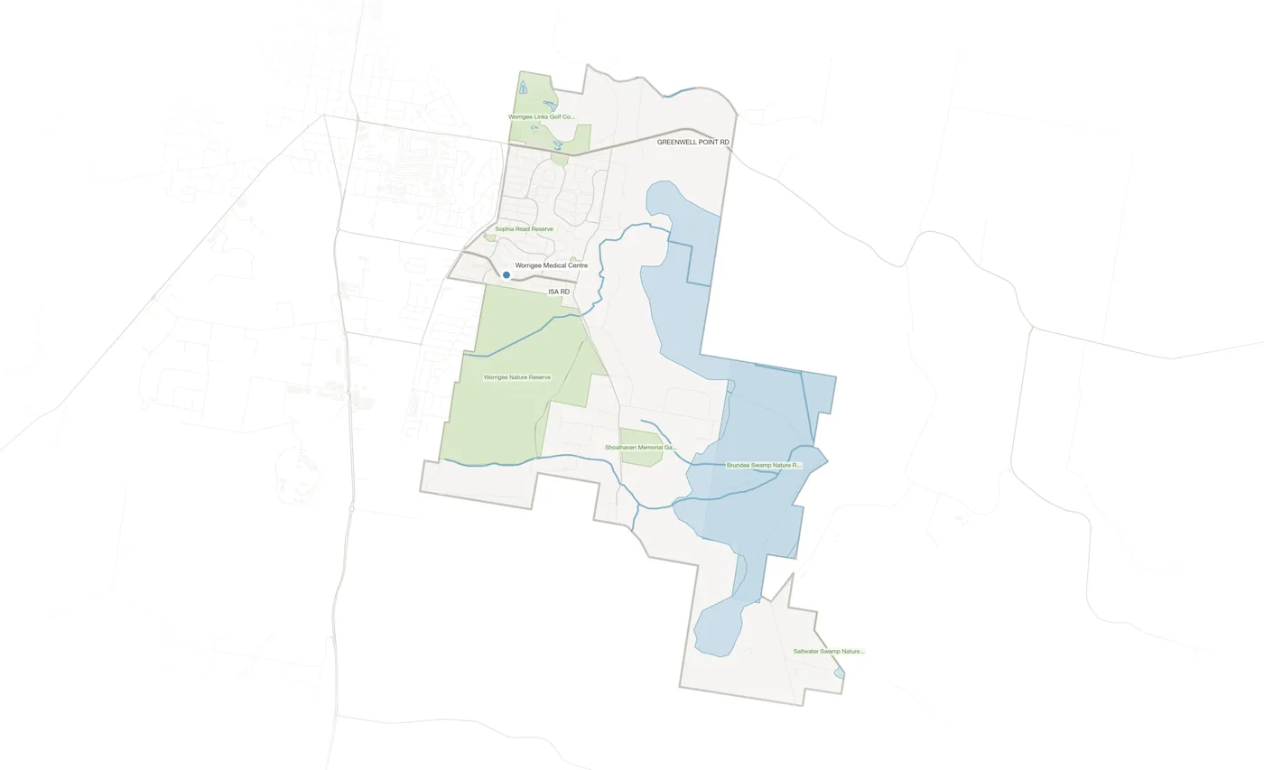 Worrigee urban fabric map