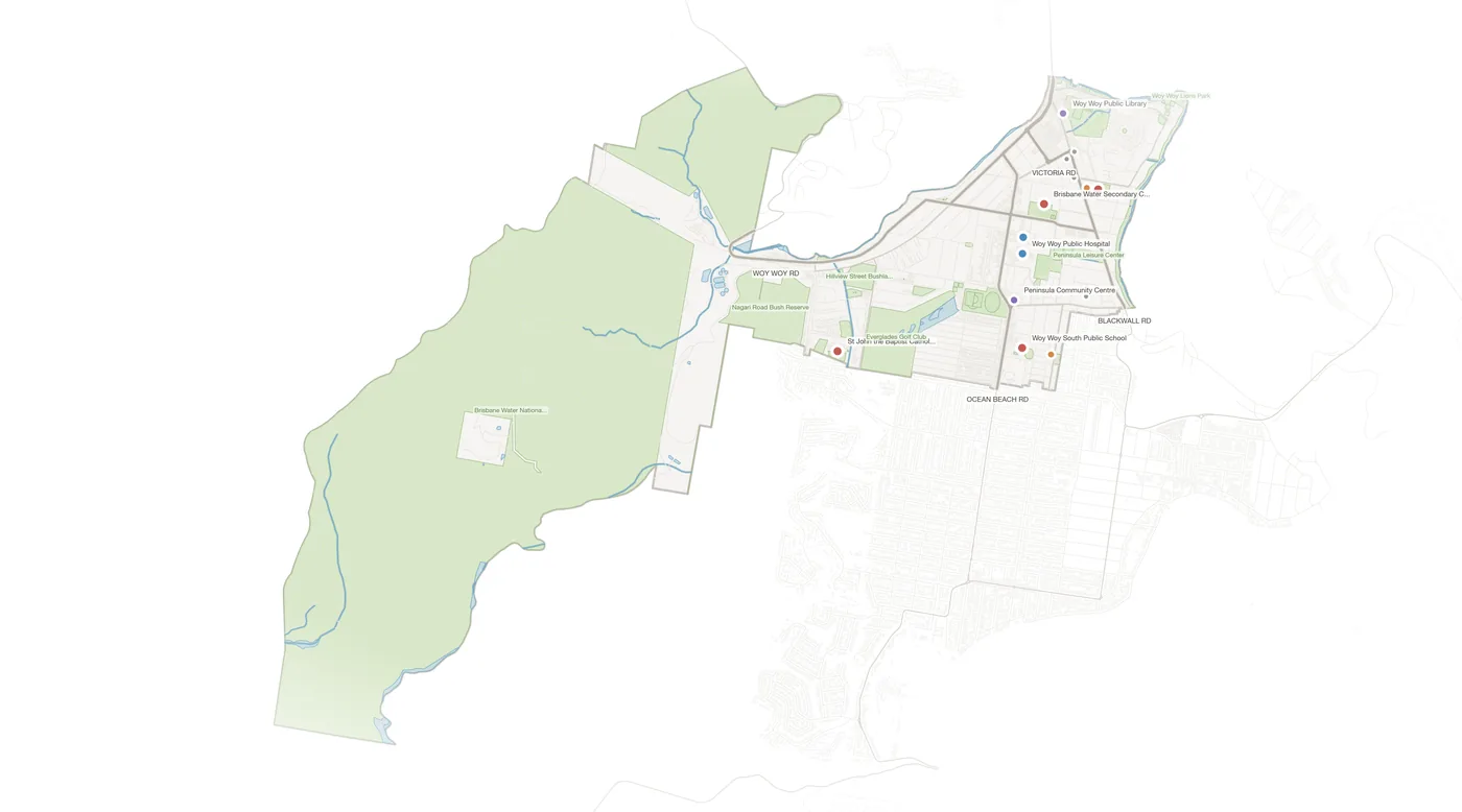 Woy Woy urban fabric map