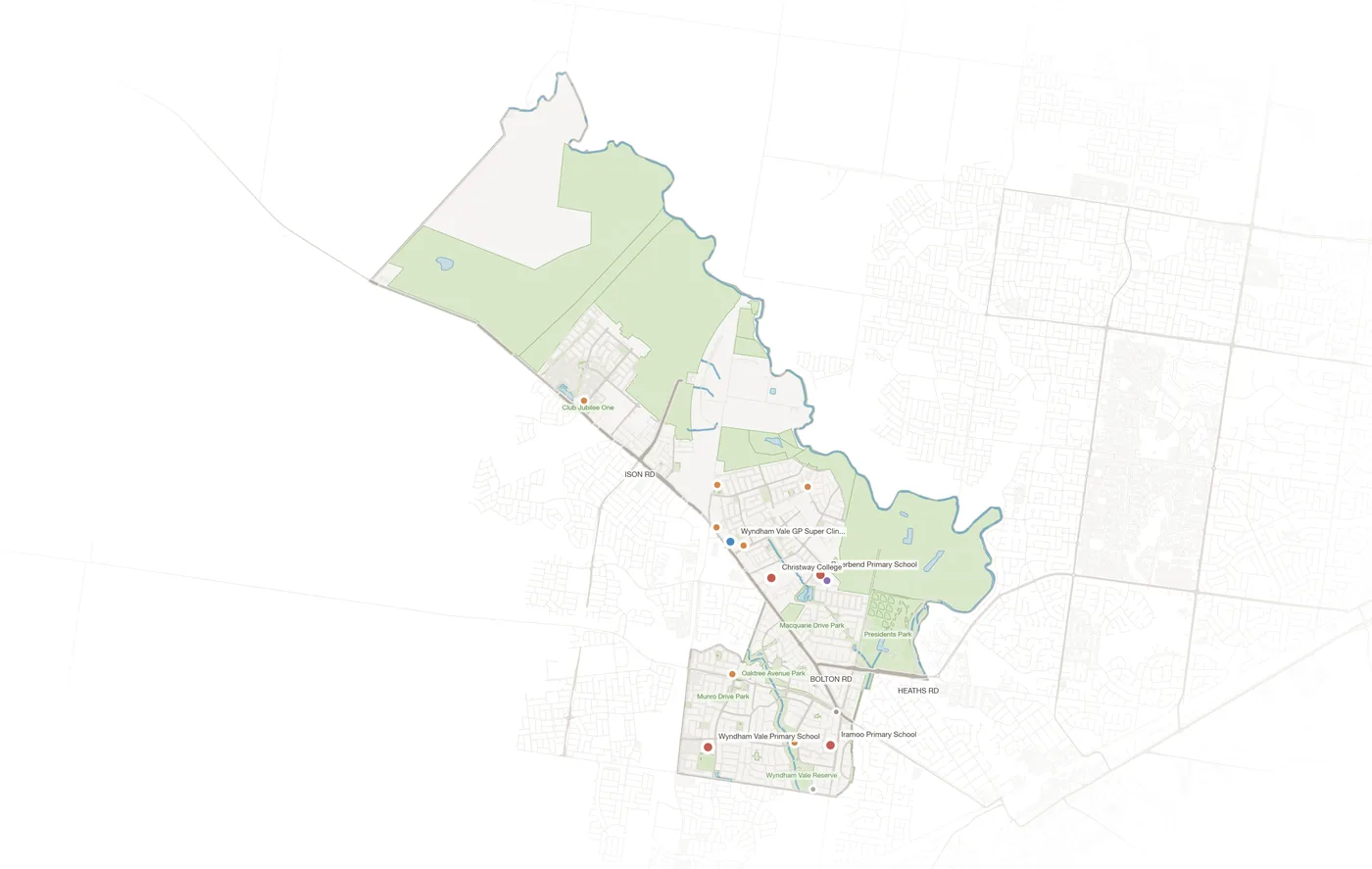 Wyndham Vale urban fabric map