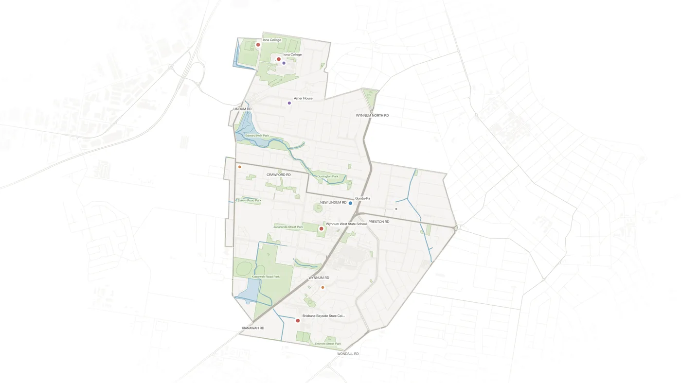 Wynnum West urban fabric map