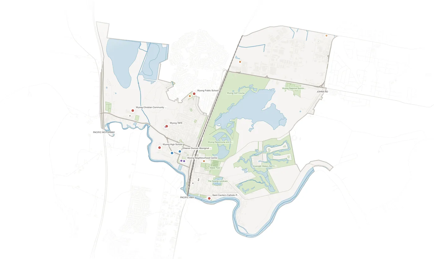 Wyong urban fabric map