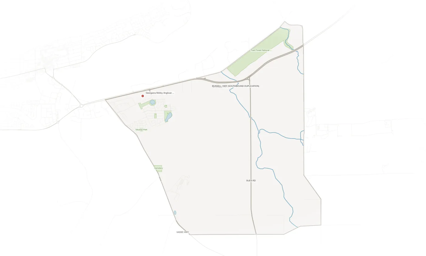 Yalyalup urban fabric map