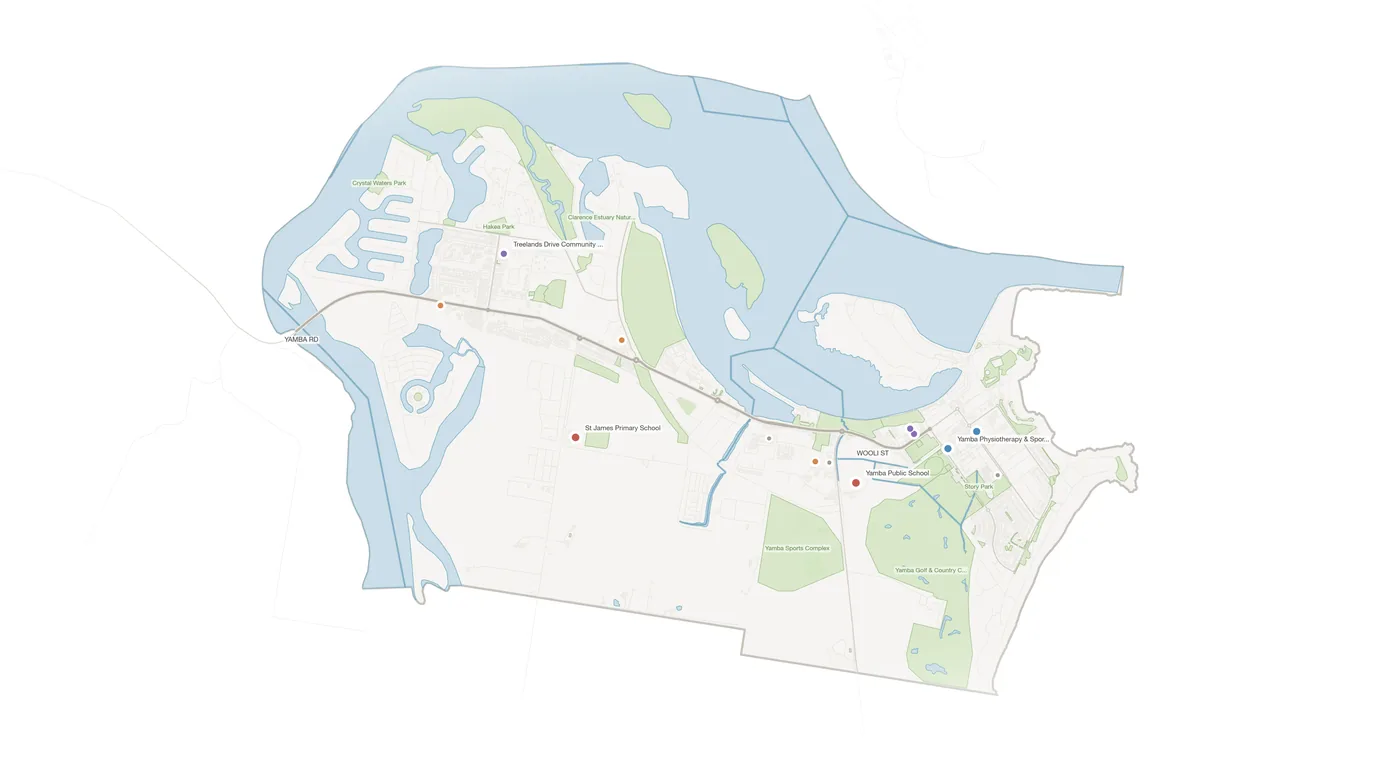 Yamba urban fabric map