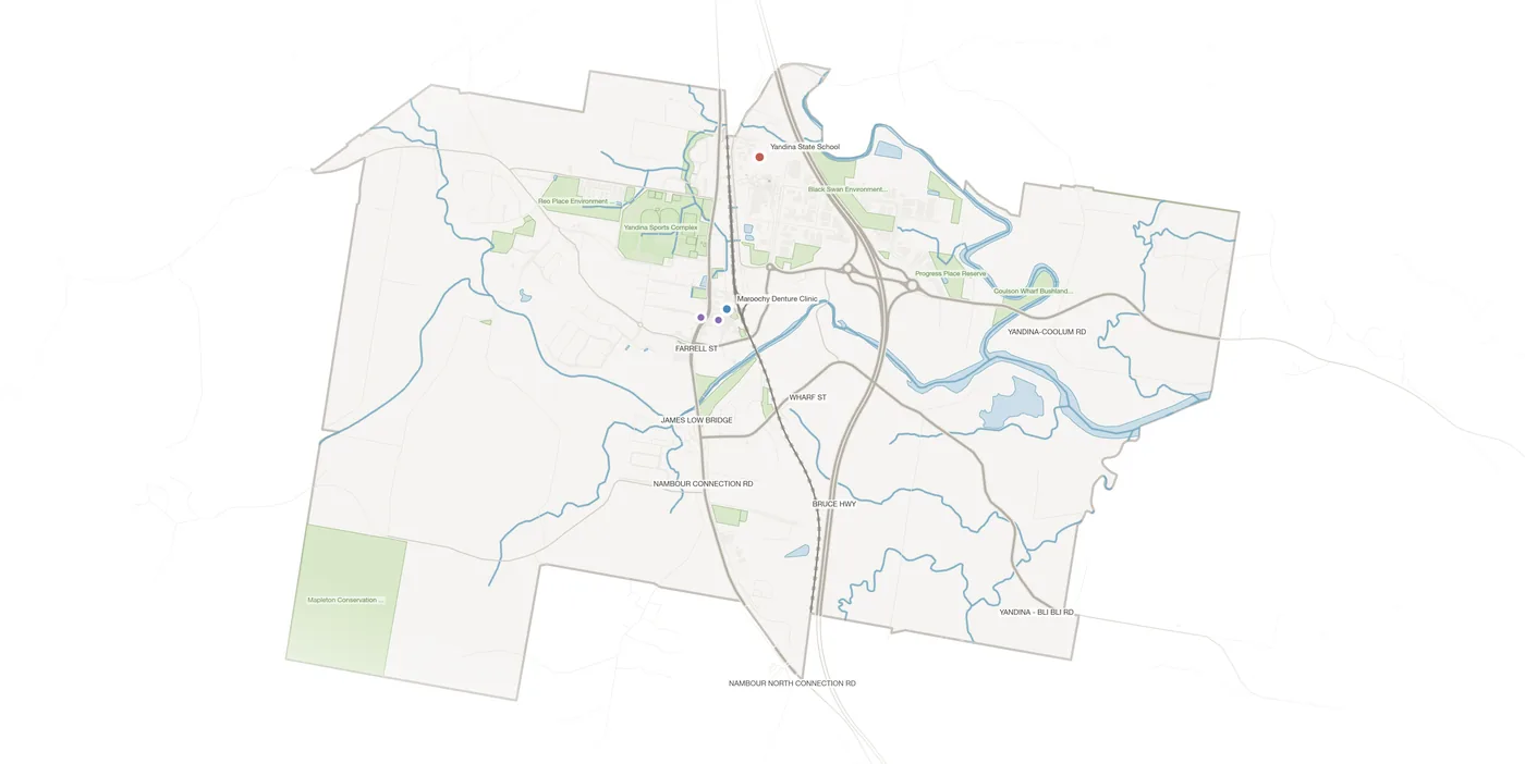 Yandina urban fabric map