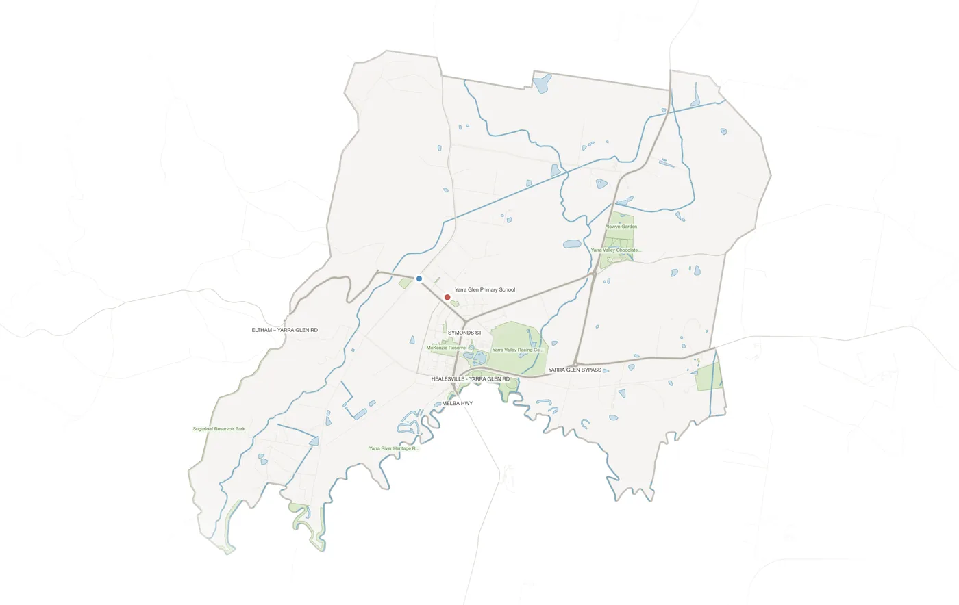 Yarra Glen urban fabric map