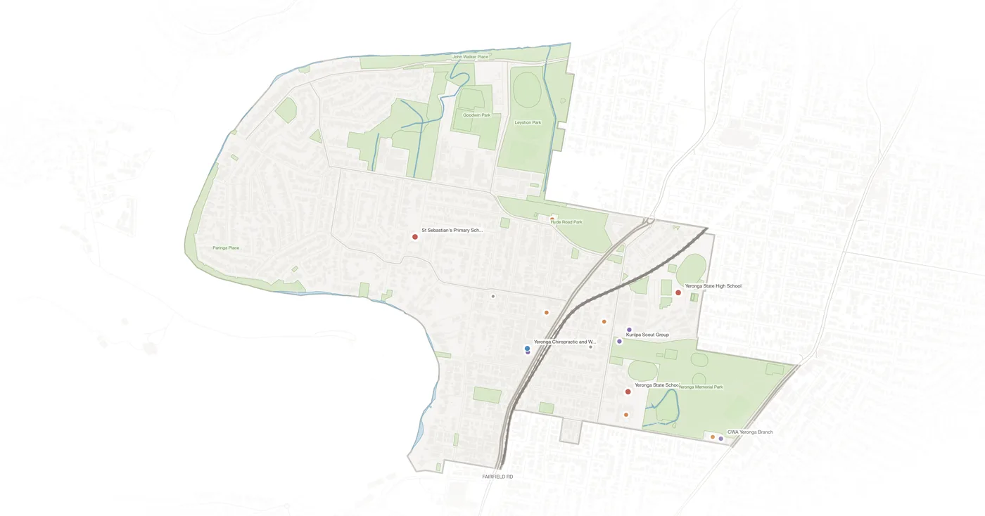 Yeronga urban fabric map