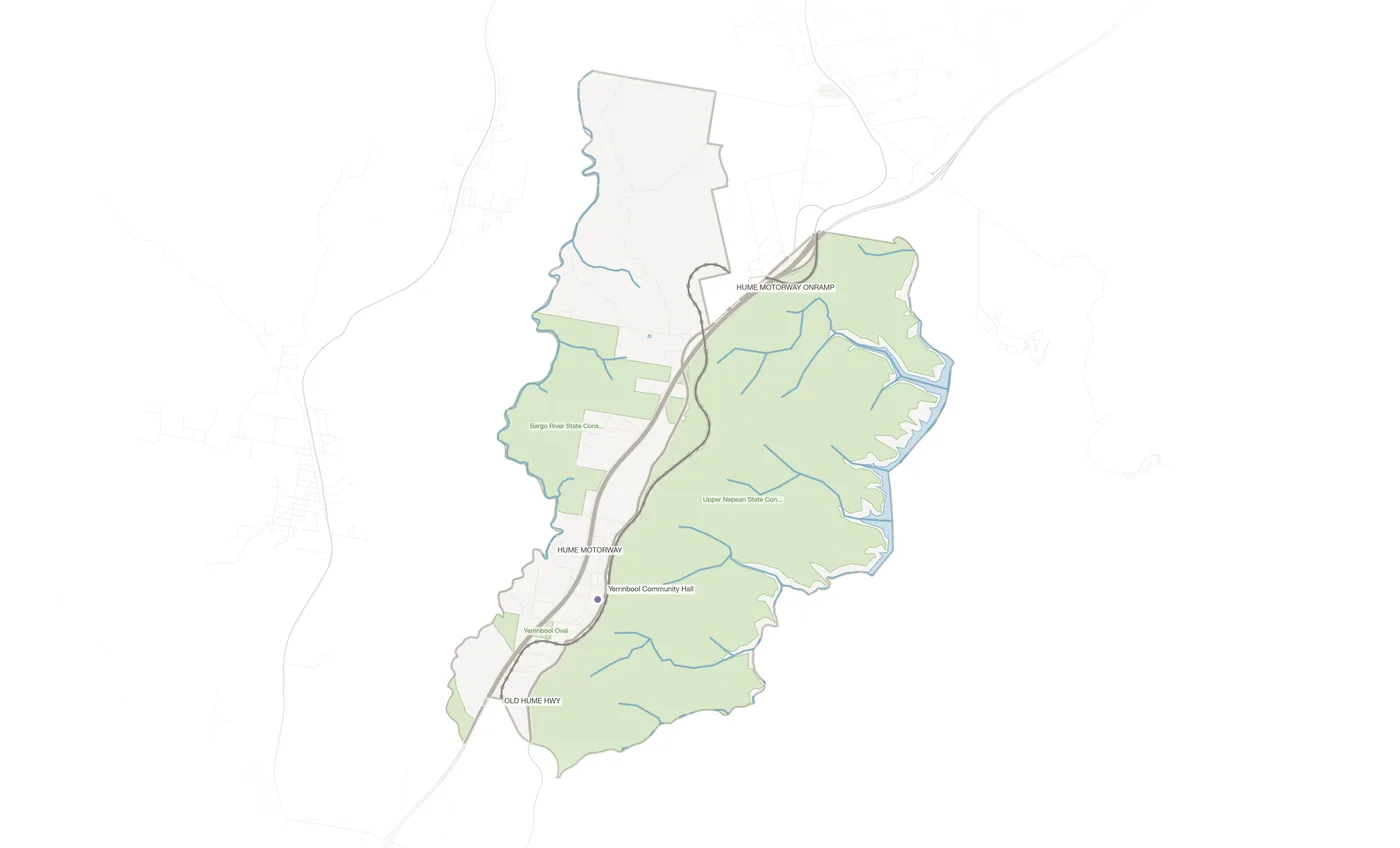 Yerrinbool urban fabric map