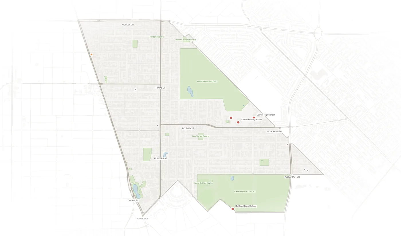Yokine urban fabric map