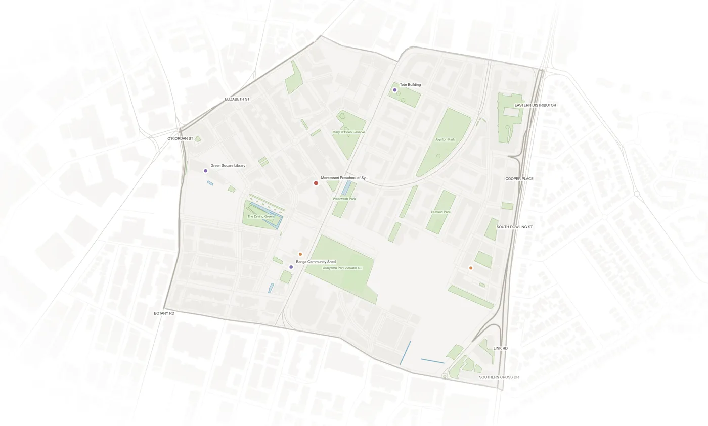 Zetland urban fabric map